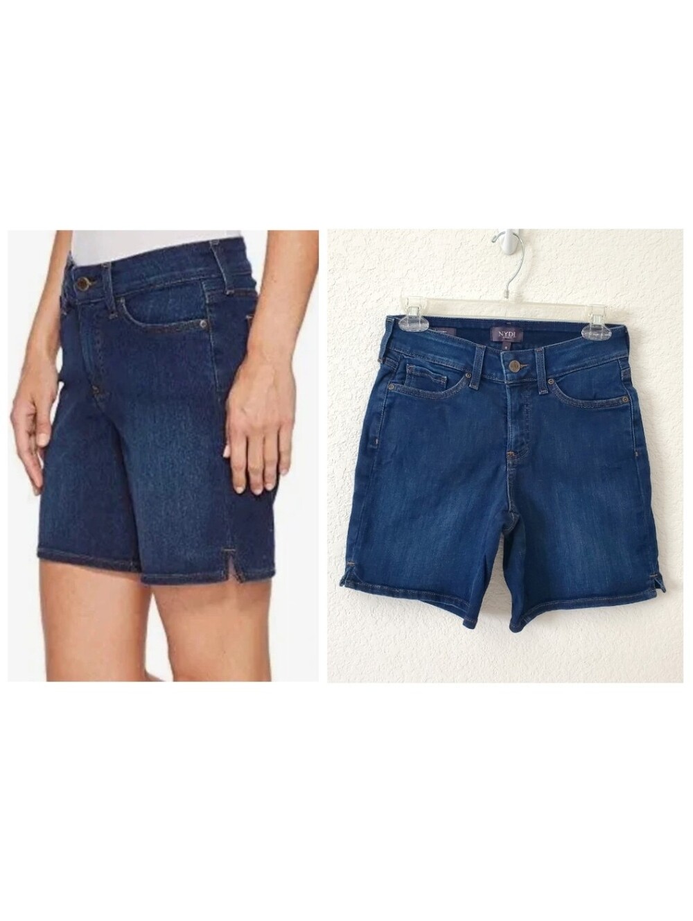 NYDJ Jenna Lift Tuck Bermuda 7" Inch Seam Mid-Rise Denim Stretch Shorts 0